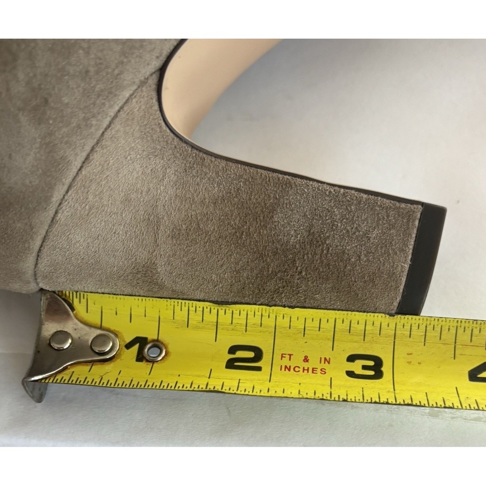 Lauren Ralph Lauren Bryna Suede Ankle Booties Whipstitch Taupe 6.5B Side Zipper - Picture 6 of 13